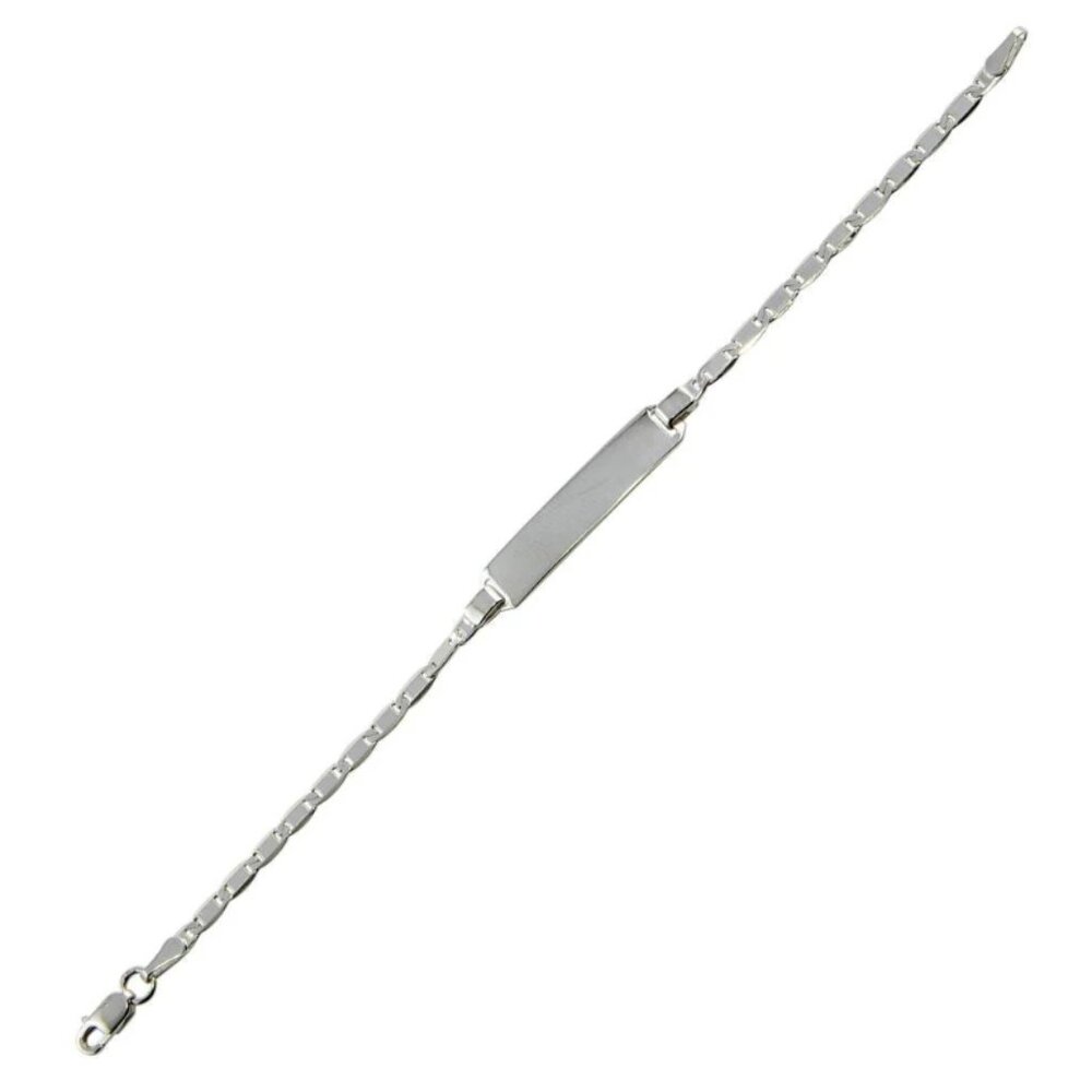 Sterling Silver 925 Rhodium Plated Vale Baby ID Bracelet
